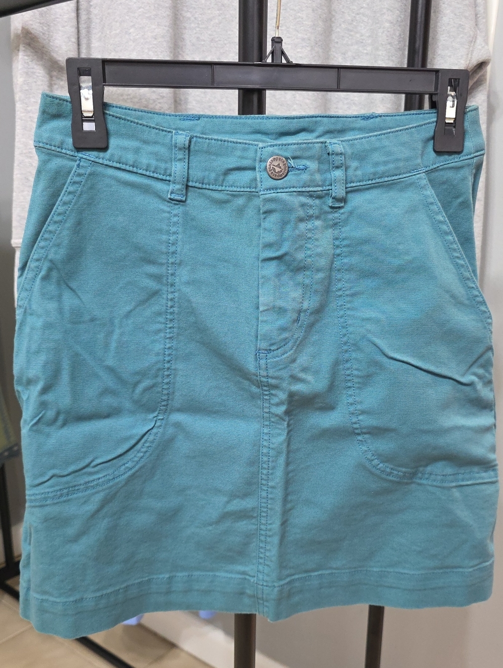 Patagonia Teal A-Line Mini Skirt with Front Pockets